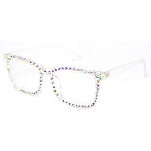 Square Rhinestone Reading Glasses For Women Blue Light Blocking Computer Readers