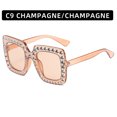 thumbnail image 1 of Square Rhinestone Sunglasses: Large Frame, Resin Lenses, PC Frame, Fashion Street Style for Summer, 1 of 4