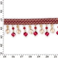 thumbnail image 1 of Square Rhinestone Tassel Fringe 2.25" Wide Polyester Trim Sold By The Yard - Burgundy / Gold, 1 of 1