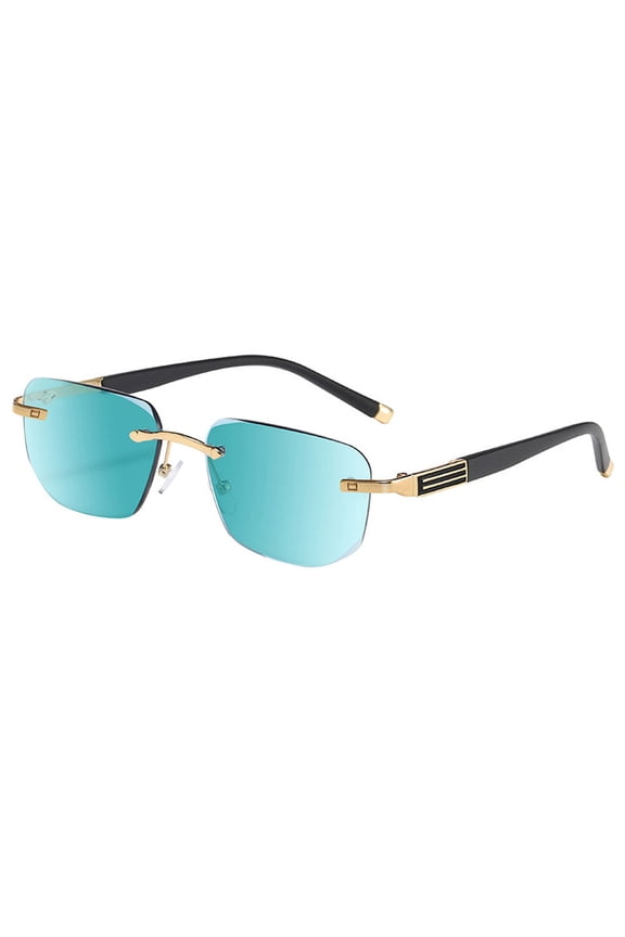 Square Rimless Reading Glasses 1.50 Blue-Green Tinted Sunglasses Blue Light Blocking Readers +1.50 UV