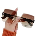 thumbnail image 1 of Square Rimless Sunglasses Glasses Unsexi Oversized Sun Glasses, 1 of 10