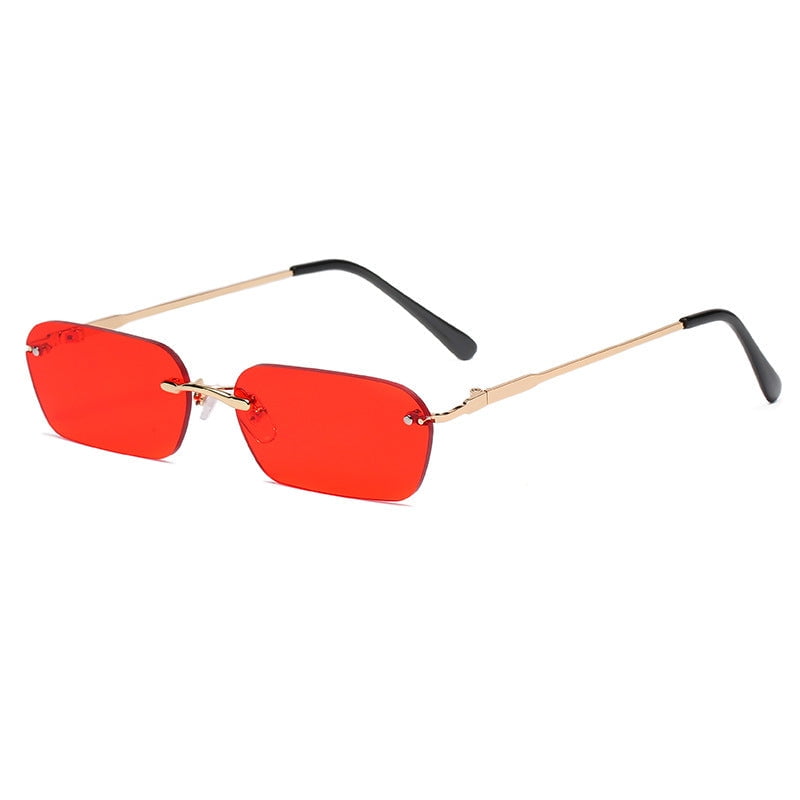 Rimless Square Sunglasses for Men and Women Metal Frame  display picture 1