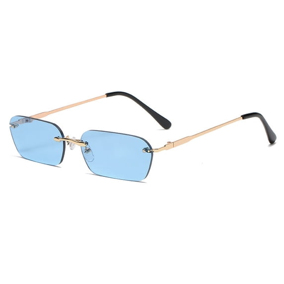 Rimless Square Sunglasses With Metal Frame UV400 Protection Fashion Shades For Men Women PC Lenses Unisex Fits