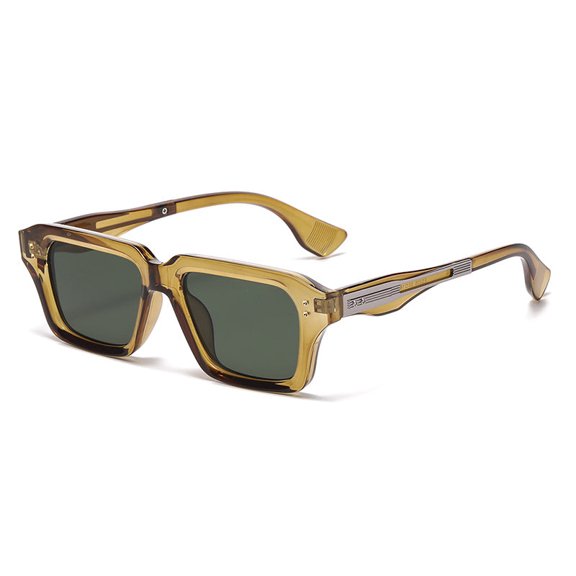 Square Rimmed Glasses Fashion Eyewear Beige Frame European And American Style For Men And Women