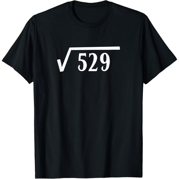 Square Root 23 Year Old Gift Funny Teacher 23rd Birthday T-ShirtMen and women, Black T-shirt, size: Extra large