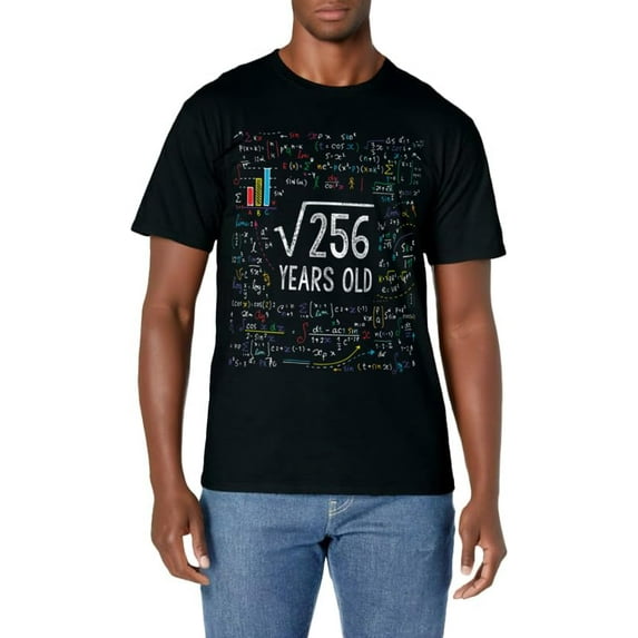 Square Root Of 256 16th Birthday 16 Year Old Gifts Math Bday T-Shirt