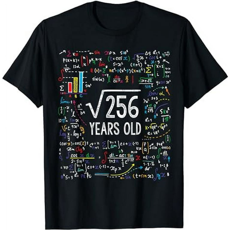 Square Root Of 256 16th Birthday 16 Year Old Gifts Math Bday T-Shirt Square Root Of 256 16th Birthday 16 Year Old Gifts Math Bday T-Shirt