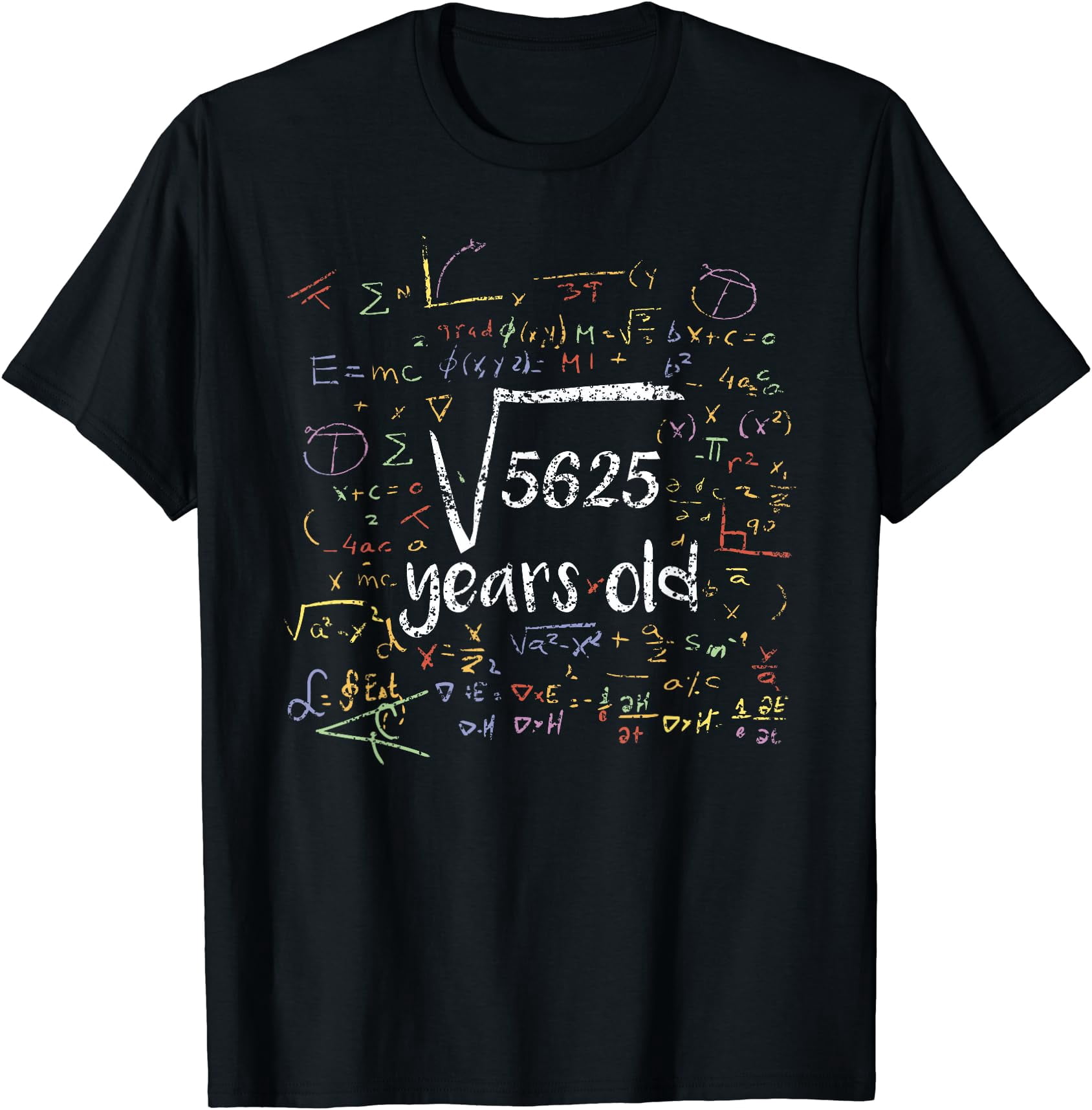 Square Root Of 5625 Old Celebrate Party Classic Message T-Shirt ...