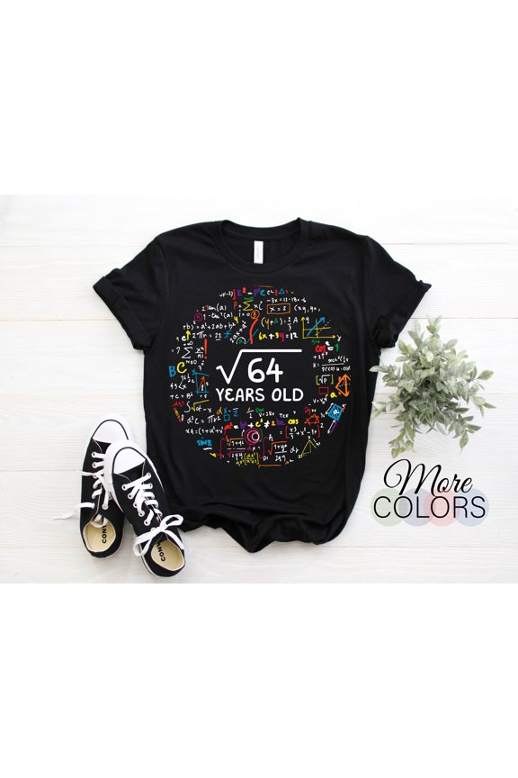 Square Root Of 64 8th Birthday 8 Year Old Gifts Boys Girls Math Bday T-Shirt, Gift Eight Yrs Party, Mathematic Maths, Science Lover Present,