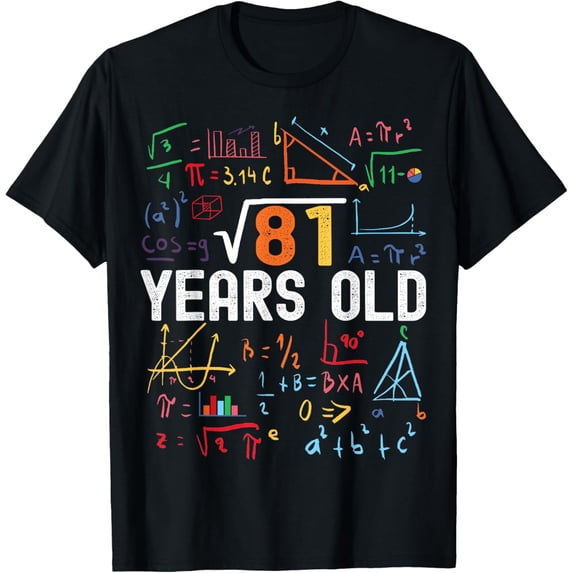 Square Root Of 81 9th Birthday 9 Years Old Birthday T-Shirt