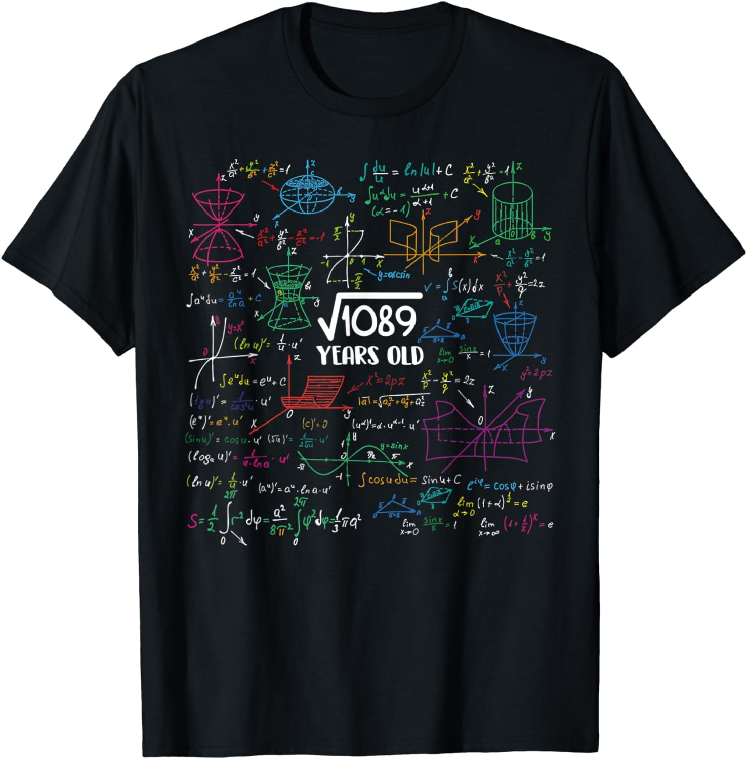 Square Root Of 1089 33 Year Old Math Lovers 33th Birthday T Shirt square-root-of-1089-33-year-old-math-lovers-33th-birthday-t-shirt