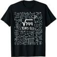 thumbnail image 1 of Square Root of 144: 12 Years Old, 12th Birthday Design T-Shirt, 1 of 5