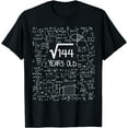 thumbnail image 1 of Square Root of 144: 12 Years Old, 12th Birthday Design T-Shirt, 1 of 3