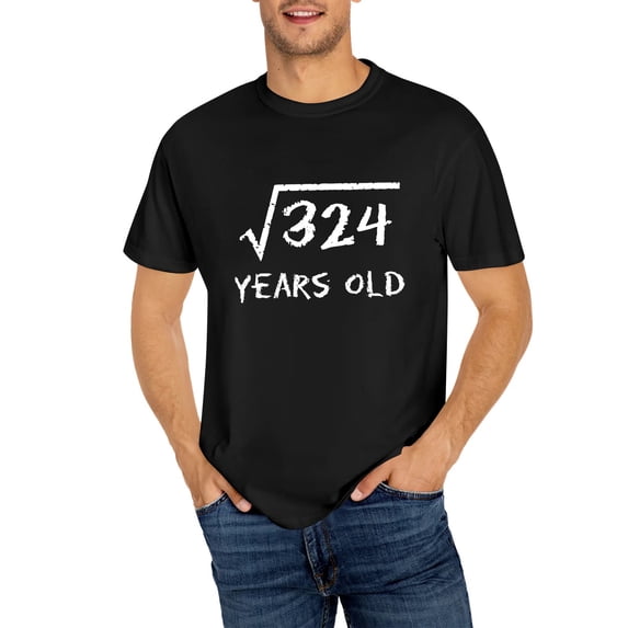 Square Root of 324 18th Birthday 18 Years Old Math Funny T-Shirt, OdeJous Funny T-Shirt Black, M