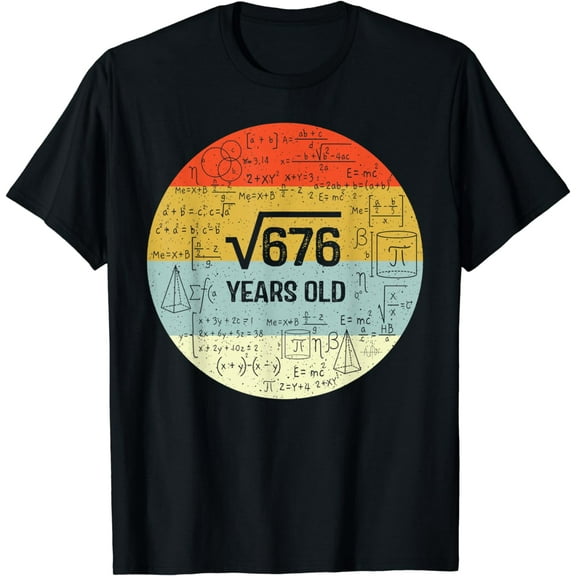 Square Root of 676 Retro Style 26 Years Old 26th Birthday T-Shirt
