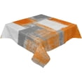 thumbnail image 1 of Square/Round Table Cloths 42x42inch, Oil Painting Abstract Art Party Tablecloth Cotton Linens Table Covers for Kitchen Dinning Wedding Decoration, Stain/Wrinkle Resistant, Orange Geometric, 1 of 6