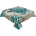 thumbnail image 1 of Square/Round Tablecloth 54x54inch, Sea Turtle, Vinyl Table Covers Waterproof Oilcloth Table Cloth Linens, Farmhouse Tablecloths for Outdoor Dining Wedding Party Camping, Ocean Animal Watercolor, 1 of 6