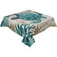 thumbnail image 1 of Square/Round Tablecloth 54x54inch, Sea Turtle, Vinyl Table Covers Waterproof Oilcloth Table Cloth Linens, Farmhouse Tablecloths for Outdoor Dining Wedding Party Camping, Ocean Animal Watercolor, 1 of 6