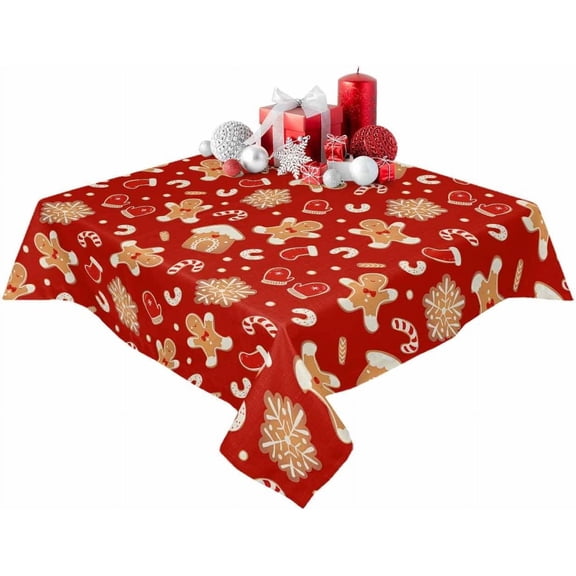 Square/Round Tablecloth 60x60inch,Easter Egg Bunny Ears,Vinyl Table Covers Waterproof Oilcloth Table Cloth Linens,Decorative Farmhouse Tablecloths for Outdoor Dining Wedding Camping,Buffalo Plaid