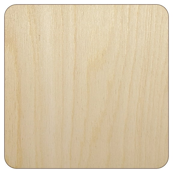 Square Rounded Corners Wood Shape Unfinished Piece Cutout Craft DIY Projects - 4.70 Inch Size - 1/8 Inch Thick
