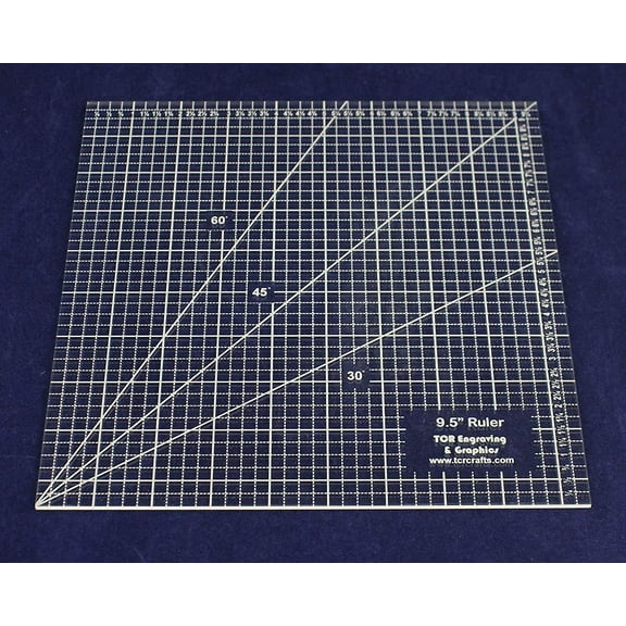 Square Ruler 9.5". - Clear Acrylic - Quilting/Sewing - Template 1/8"