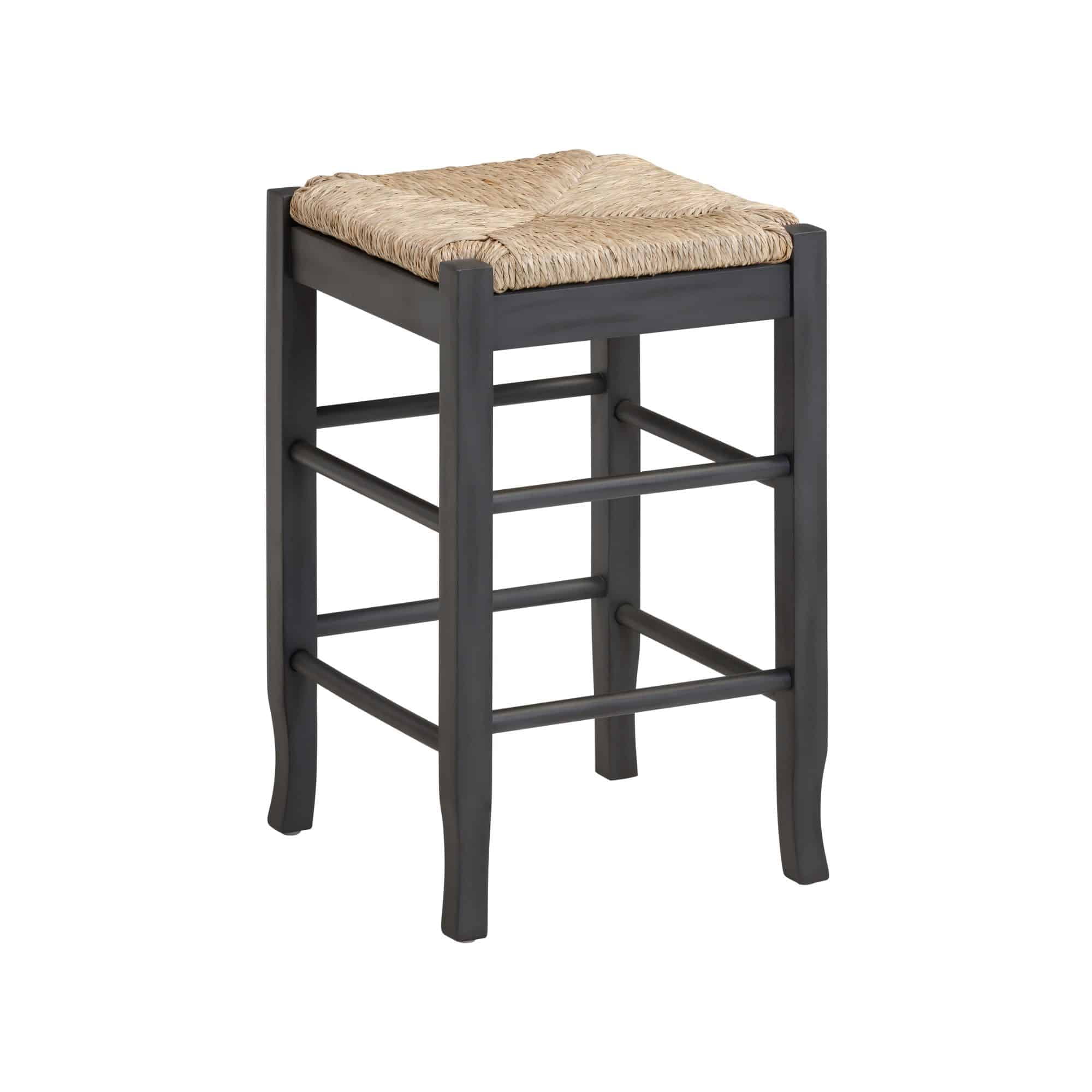Square Rush Backless Counter Stool – Charcoal Grey Finish - Walmart.com