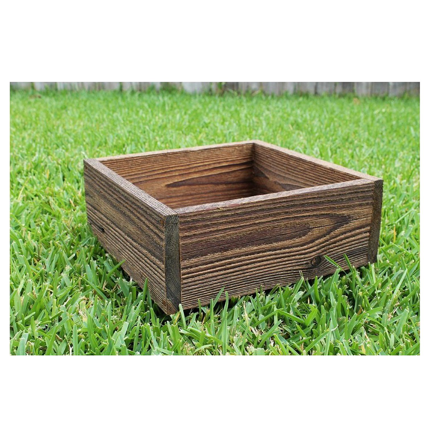Square Rustic Farm Planters Box 8"W, 10"W and 12"W (3.25" 3.75"T