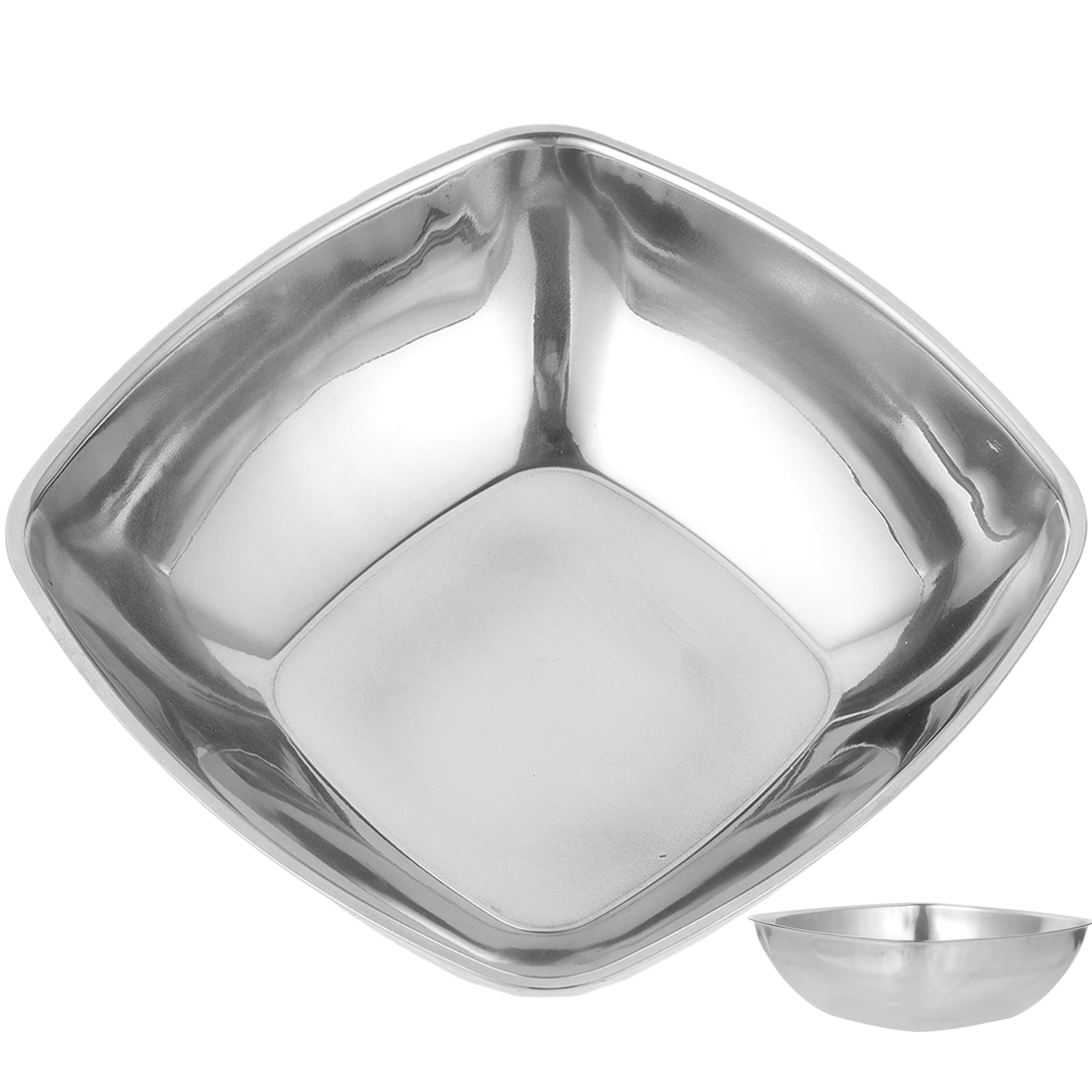Square Salad Bowl Stainless Ramekins Large Mixing Bowls Snack Metal