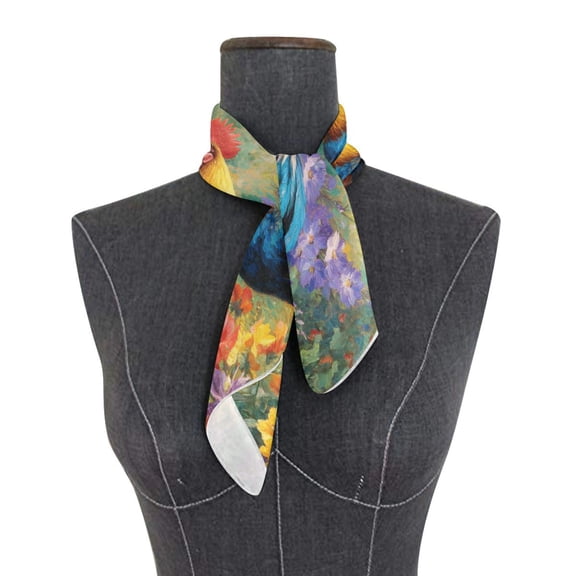 Square Scarf 24x24 Inch A Beautiful Rooster Silky Satin Sun Protection Neck Scarf for Women Multi-Purpose Head Wrap Bandana for Hair Bag Decoration