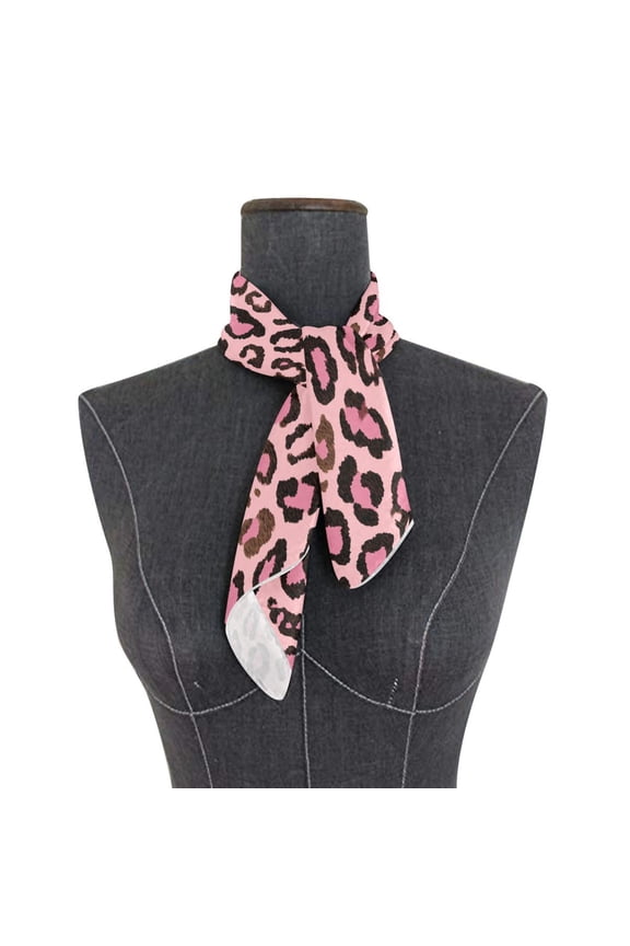 Square Scarf 24x24 Inch Brushstroke Pink Cheetah Print Silky Satin Sun Protection Neck Scarf for Women Multi-Purpose Head Wrap Bandana for Hair Bag Decoration