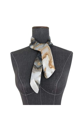 Square Scarf 24x24 Inch Onyx Gilded Marble Silky Satin Sun Protection Neck Scarf for Women Multi-Purpose Head Wrap Bandana for Hair Bag Decoration