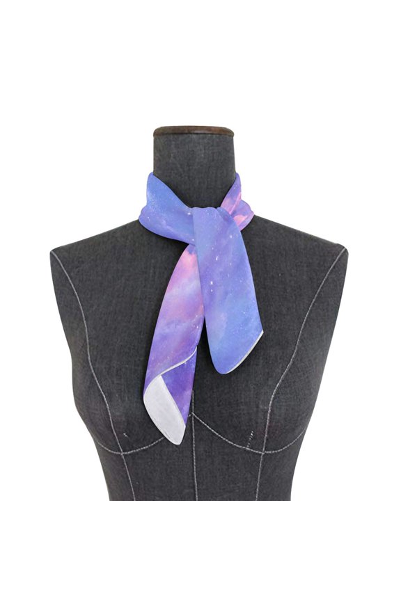 Square Scarf 24x24 Inch Purple Pink Twilight Galaxy Silky Satin Sun Protection Neck Scarf for Women Multi-Purpose Head Wrap Bandana for Hair Bag Decoration