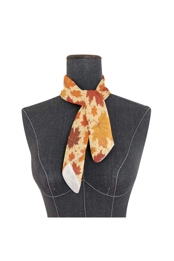Square Scarf 24x24 Inch Rustic Autumn Leaf Pattern Silky Satin Sun Protection Neck Scarf for Women Multi-Purpose Head Wrap Bandana for Hair Bag Decoration