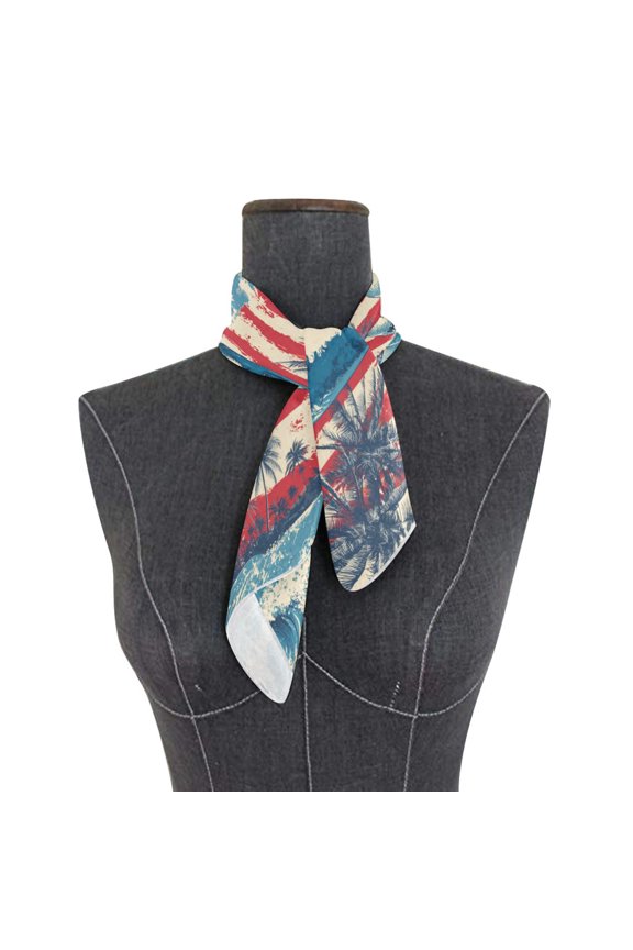 Square Scarf 24x24 Inch Tropical Shark Pattern Silky Satin Sun Protection Neck Scarf for Women Multi-Purpose Head Wrap Bandana for Hair Bag Decoration