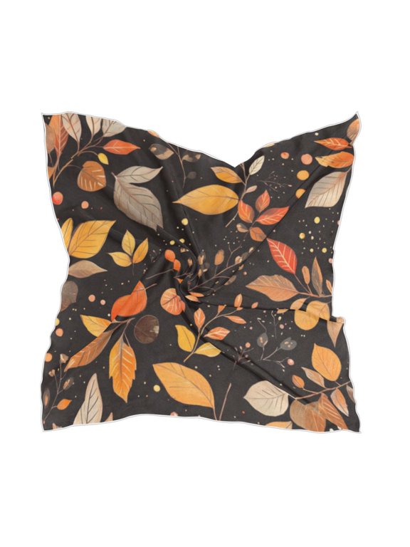Square Scarf Headscarf Shawl Printed Scarf 23.6223.62 Inches Fashionable Decorative Scarf Autumn Yellow Leaves