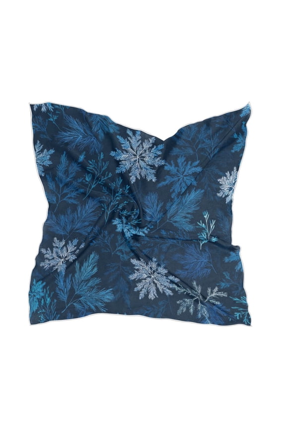 Square Scarf Headscarf Shawl Printed Scarf 23.6223.62 Inches Fashionable Decorative Scarf Beautiful Blue Snowflakes