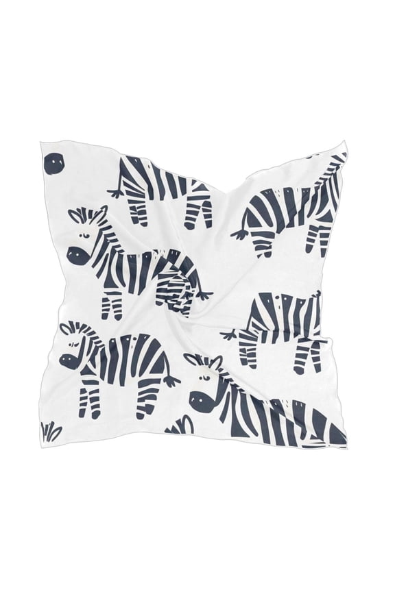 Square Scarf Headscarf Shawl Printed Scarf 23.6223.62 Inches Fashionable Decorative Scarf Black Zebra