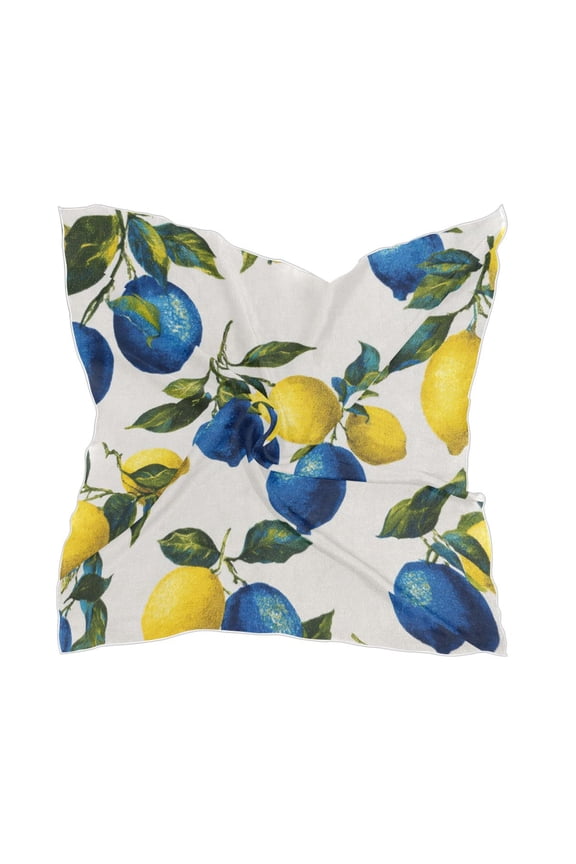 Square Scarf Headscarf Shawl Printed Scarf 23.6223.62 Inches Fashionable Decorative Scarf Blue Lemon