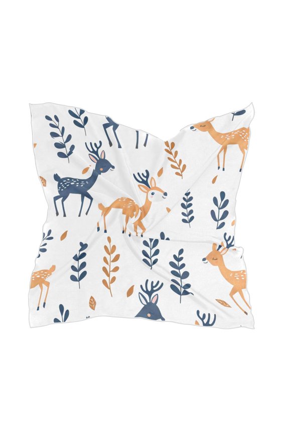 Square Scarf Headscarf Shawl Printed Scarf 23.6223.62 Inches Fashionable Decorative Scarf Cartoon Deer