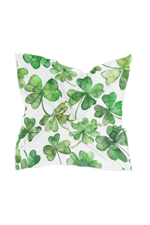Square Scarf Headscarf Shawl Printed Scarf 23.6223.62 Inches Fashionable Decorative Scarf Cartoon Four-leaf Clover