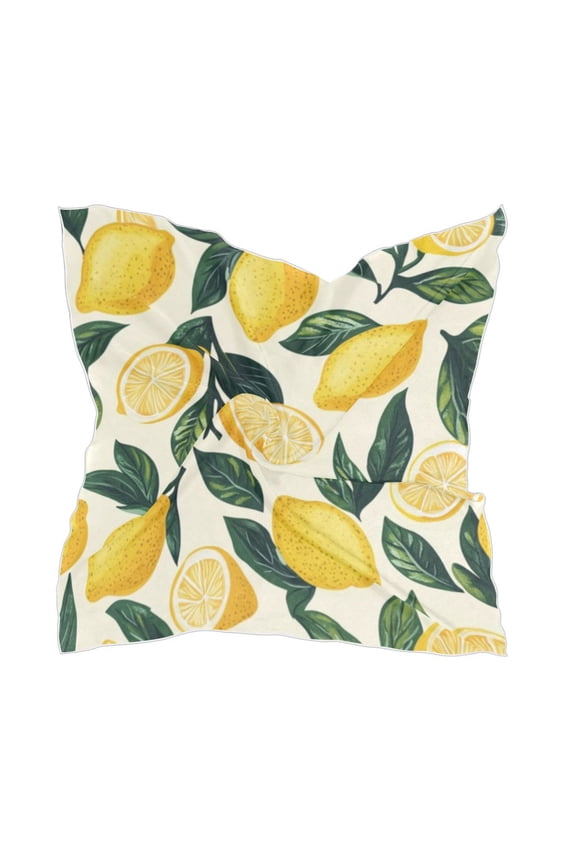 Square Scarf Headscarf Shawl Printed Scarf 23.6223.62 Inches Fashionable Decorative Scarf Cartoon Lemon Yellow