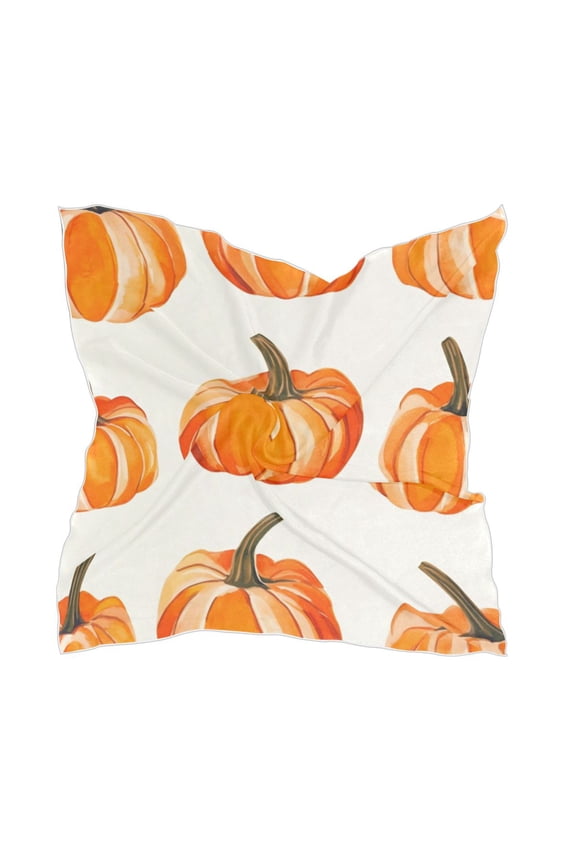 Square Scarf Headscarf Shawl Printed Scarf 23.6223.62 Inches Fashionable Decorative Scarf Cartoon Pumpkin