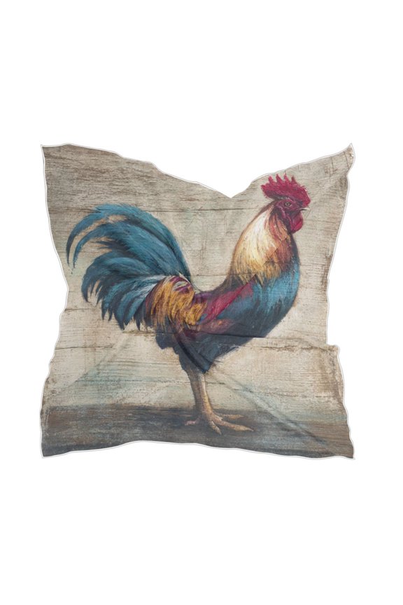 Square Scarf Headscarf Shawl Printed Scarf 23.6223.62 Inches Fashionable Decorative Scarf Colorful Rooster
