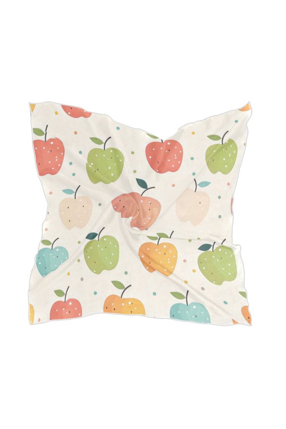 Square Scarf Headscarf Shawl Printed Scarf 23.6223.62 Inches Fashionable Decorative Scarf Coloured Apple
