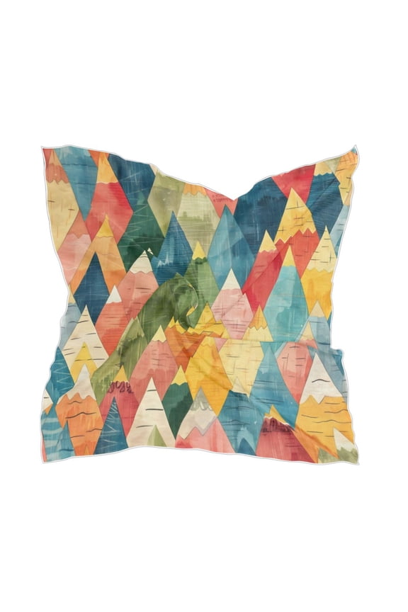 Square Scarf Headscarf Shawl Printed Scarf 23.6223.62 Inches Fashionable Decorative Scarf Coloured Hill