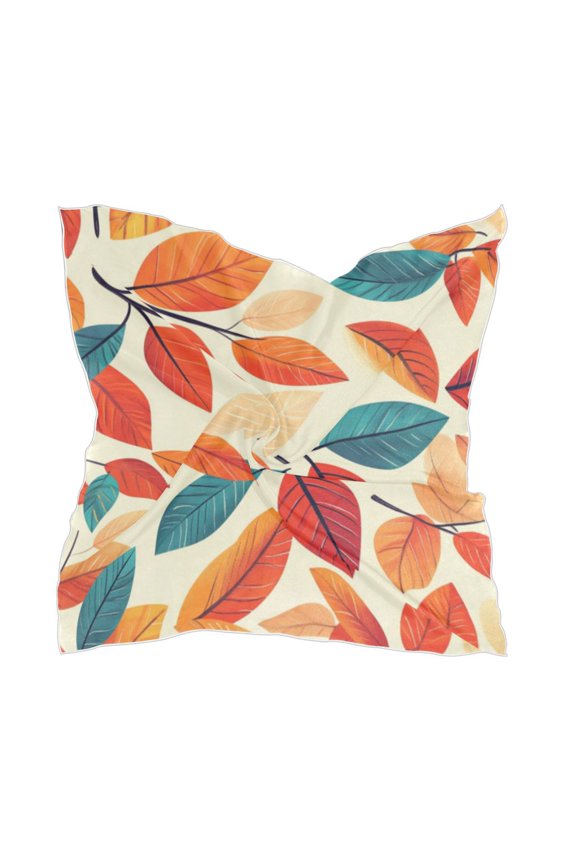 Square Scarf Headscarf Shawl Printed Scarf 23.6223.62 Inches Fashionable Decorative Scarf Coloured Leaves
