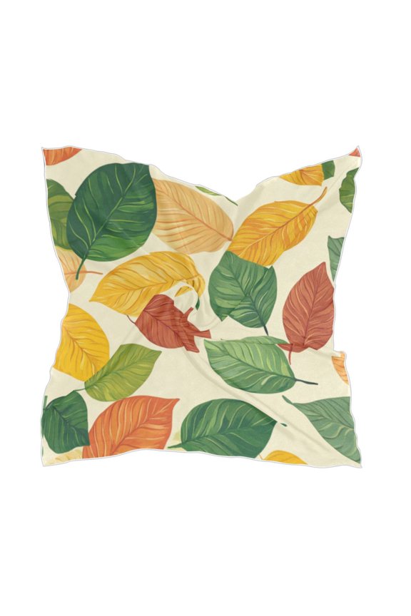 Square Scarf Headscarf Shawl Printed Scarf 23.6223.62 Inches Fashionable Decorative Scarf Coloured Leaves