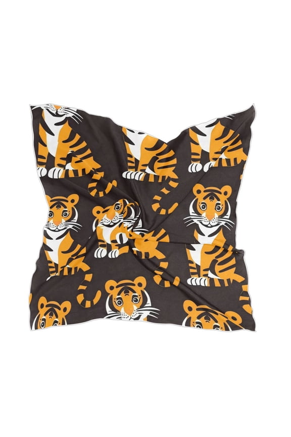 Square Scarf Headscarf Shawl Printed Scarf 23.6223.62 Inches Fashionable Decorative Scarf Cute Tiger