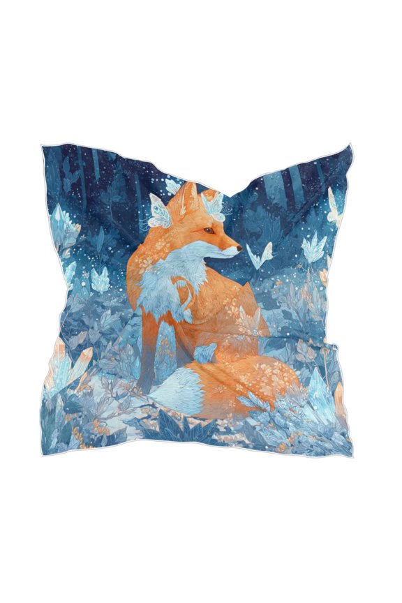 Square Scarf Headscarf Shawl Printed Scarf 23.6223.62 Inches Fashionable Decorative Scarf Fox Beautiful