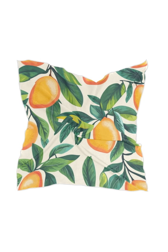Square Scarf Headscarf Shawl Printed Scarf 23.6223.62 Inches Fashionable Decorative Scarf Lemons and Leaves
